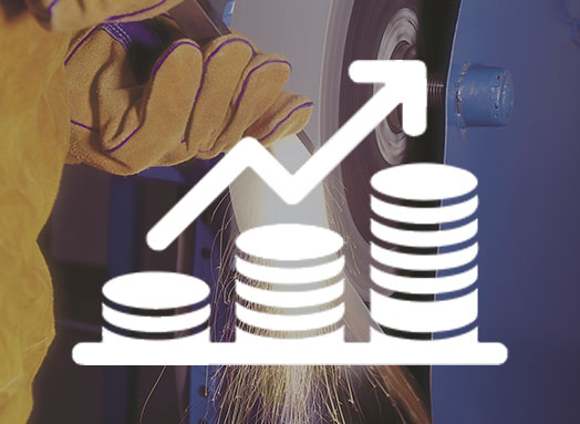 Schleifen eines Schlitz Antriebs mit Icon Geldstapel